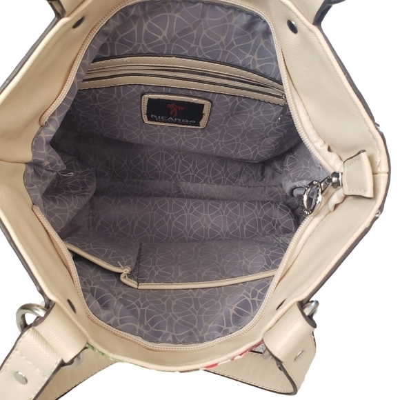 Ricardo Beverly Hills Colourful Botanical Print Nylon Small Travel Tote Bag - Picture 7 of 14